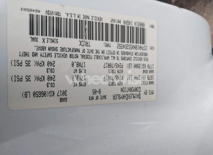 Photo 9 of 2005 Dodge Ram 1500 SLT/LARAMIE (VIN 1D7HA18NX5S354552)