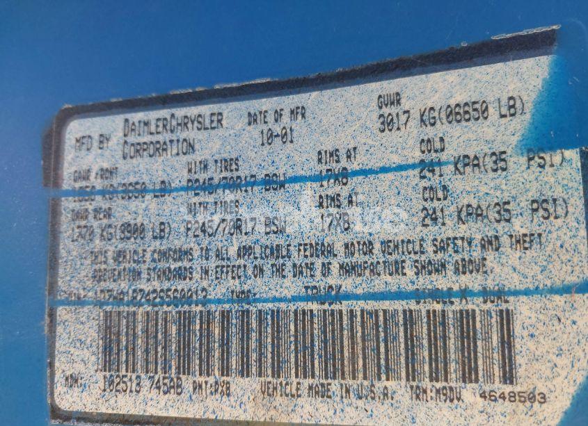 Photo 9 of 2002 Dodge Ram 1500 ST (VIN 1D7HA18Z42S560013)