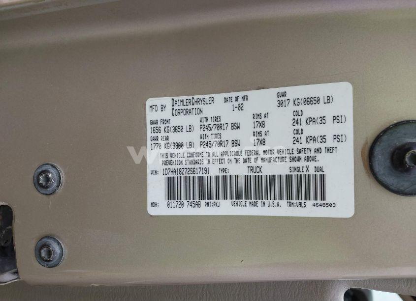 Photo 9 of 2002 Dodge Ram 1500 ST (VIN 1D7HA18Z72S617191)