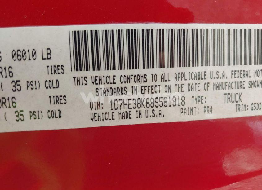 Photo 9 of 2008 Dodge Dakota SXT/BIGHORN/LONESTAR (VIN 1D7HE38K68S561918)