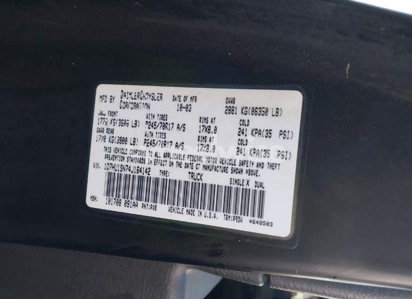 Photo 9 of 2004 Dodge Ram 1500 ST (VIN 1D7HU16N74J164142)