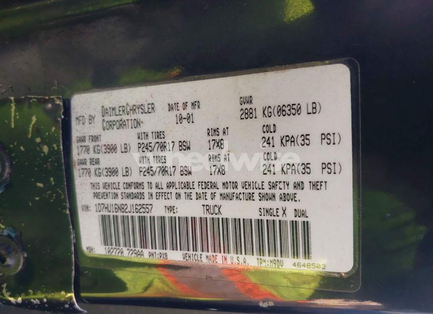 Photo 9 of 2002 Dodge Ram 1500 ST (VIN 1D7HU16N82J162557)