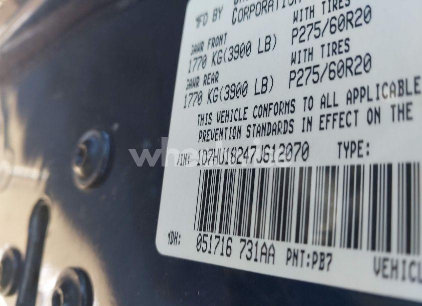 Photo 9 of 2007 Dodge Ram 1500 SLT/TRX4 OFF ROAD/SPORT (VIN 1D7HU18247J612070)