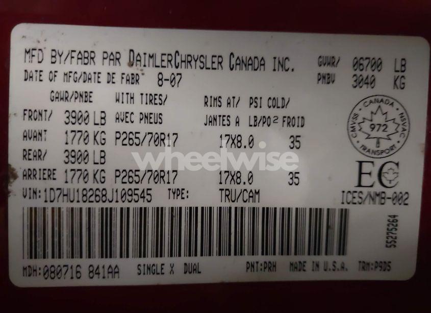 Photo 9 of 2008 Dodge Ram 1500 ST/SXT (VIN 1D7HU18268J109545)