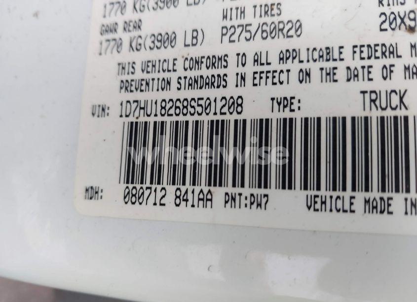 Photo 9 of 2008 Dodge Ram 1500 SLT (VIN 1D7HU18268S501208)