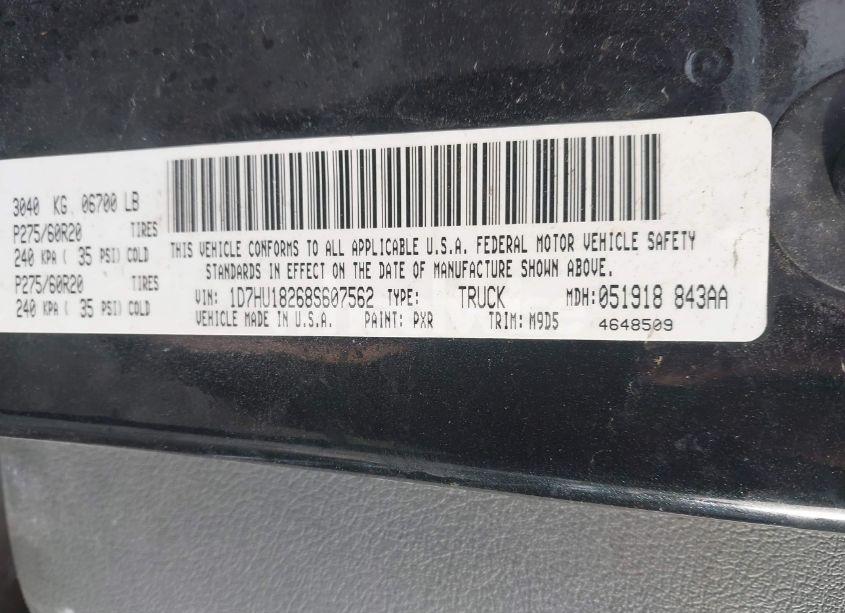 Photo 9 of 2008 Dodge Ram 1500 SLT (VIN 1D7HU18268S607562)