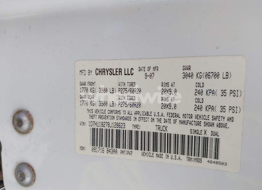 Photo 9 of 2008 Dodge Ram 1500 SLT (VIN 1D7HU18278J128623)