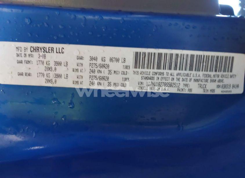 Photo 9 of 2008 Dodge Ram 1500 SLT (VIN 1D7HU18278S582512)
