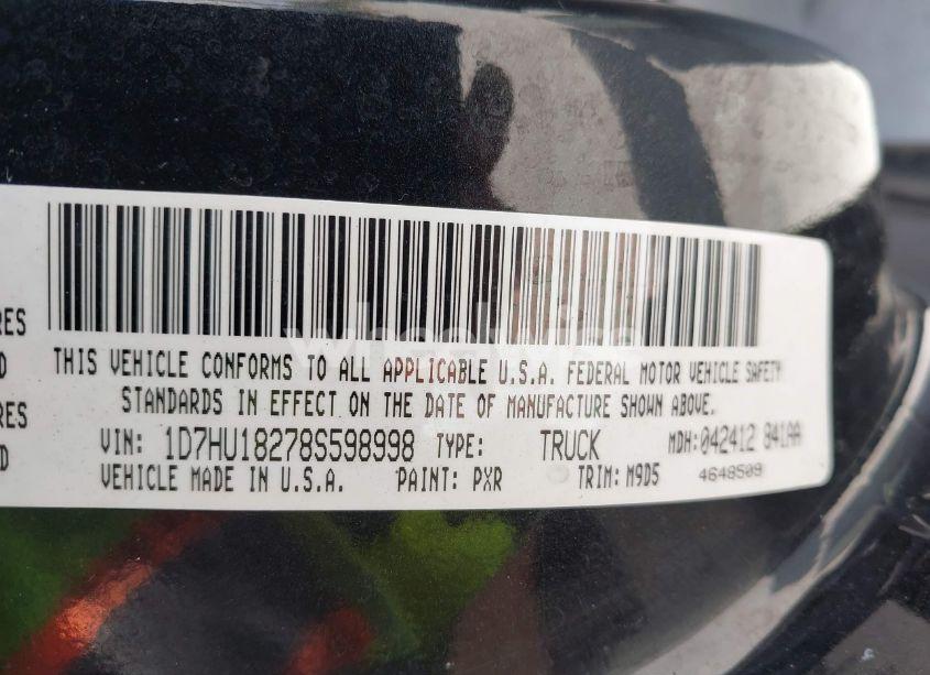 Photo 9 of 2008 Dodge Ram 1500 SLT (VIN 1D7HU18278S598998)