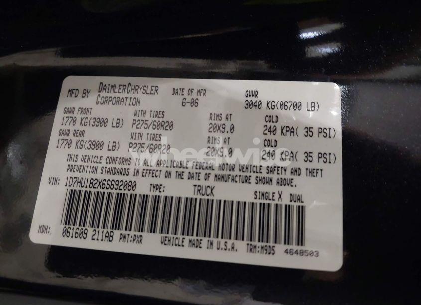 Photo 9 of 2006 Dodge Ram 1500 SLT/TRX4 OFF ROAD/SPORT (VIN 1D7HU182X6S692080)