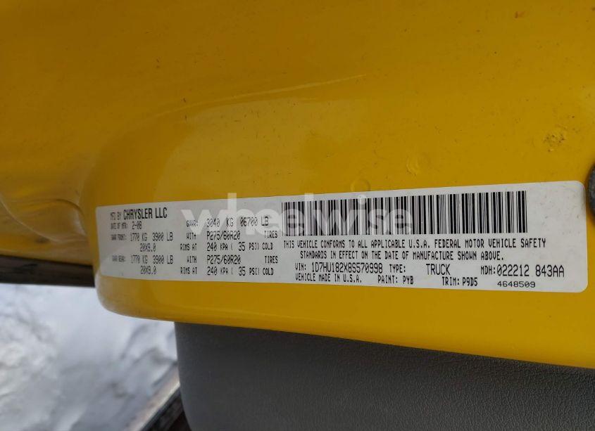 Photo 9 of 2008 Dodge Ram 1500 SLT (VIN 1D7HU182X8S570998)