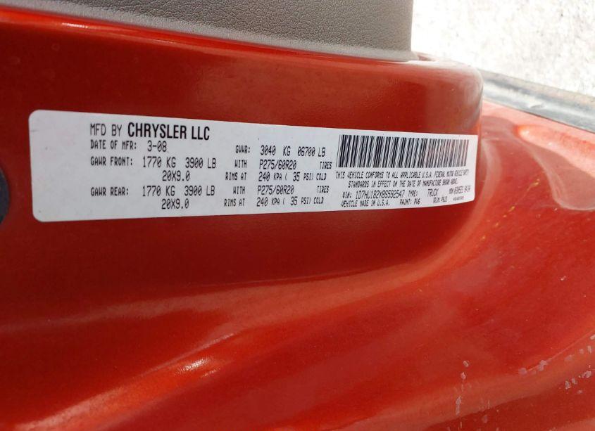 Photo 9 of 2008 Dodge Ram 1500 SLT (VIN 1D7HU182X8S592547)