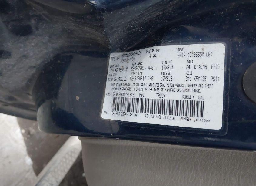 Photo 9 of 2004 Dodge Ram 1500 SLT/LARAMIE (VIN 1D7HU18D64S725249)