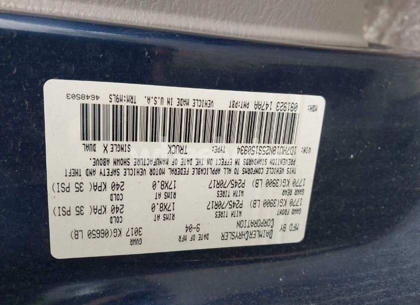 Photo 10 of 2005 Dodge Ram 1500 SLT/LARAMIE (VIN 1D7HU18N25S150934)