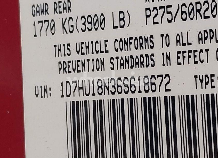 Photo 9 of 2006 Dodge Ram 1500 SLT/TRX4 OFF ROAD/SPORT (VIN 1D7HU18N36S618672)