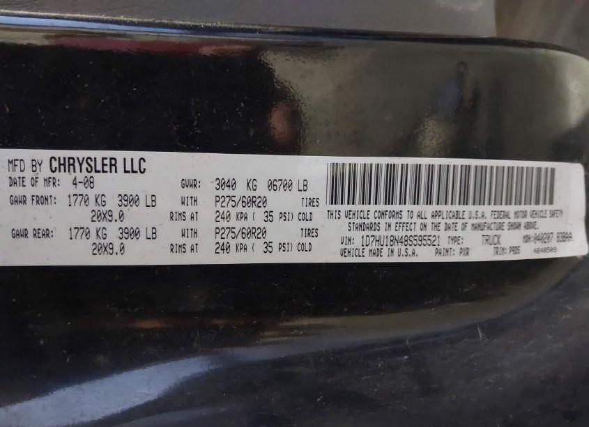 Photo 9 of 2008 Dodge Ram 1500 SLT (VIN 1D7HU18N48S595521)