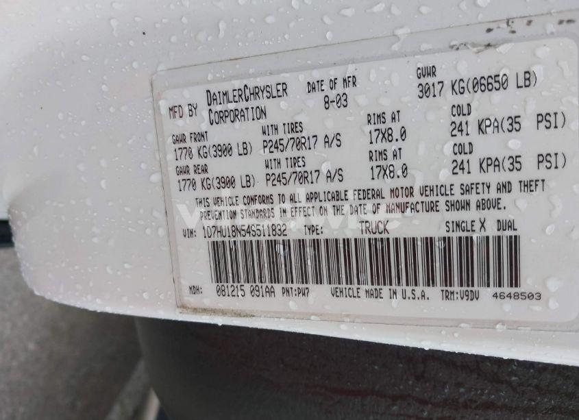 Photo 9 of 2004 Dodge Ram 1500 SLT/LARAMIE (VIN 1D7HU18N54S511832)