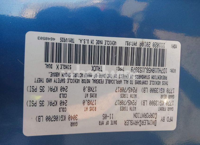 Photo 9 of 2006 Dodge Ram 1500 SLT/TRX4 OFF ROAD/SPORT (VIN 1D7HU18N56J153379)