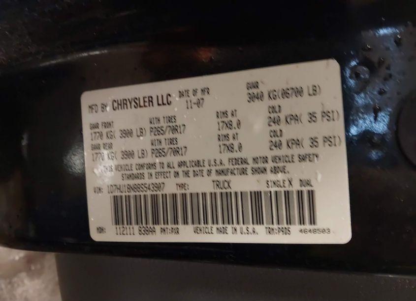 Photo 9 of 2008 Dodge Ram 1500 ST/SXT (VIN 1D7HU18N88S543907)