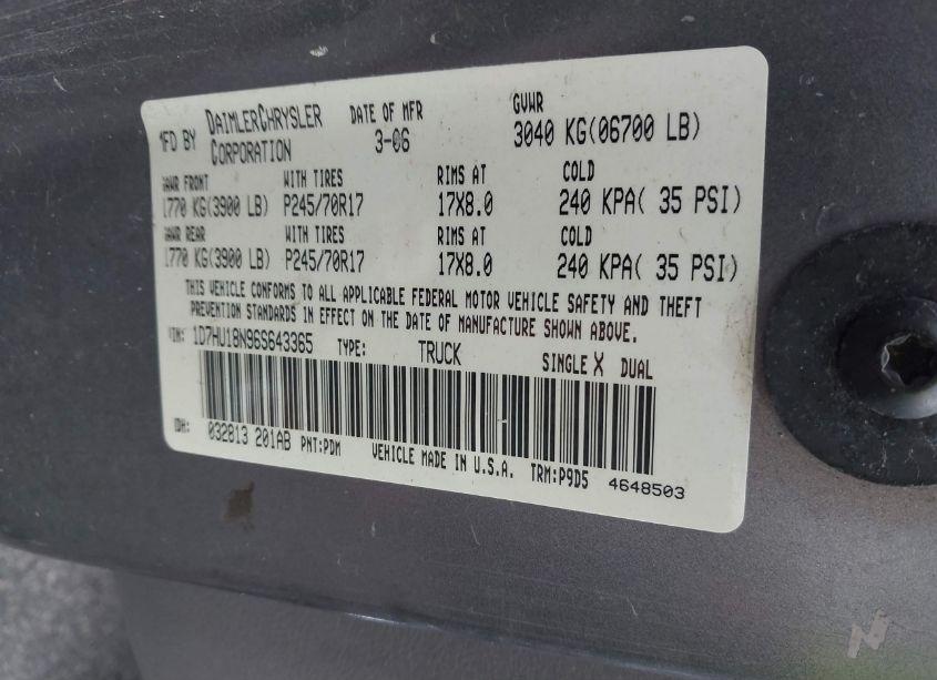 Photo 9 of 2006 Dodge Ram 1500 ST (VIN 1D7HU18N96S643365)