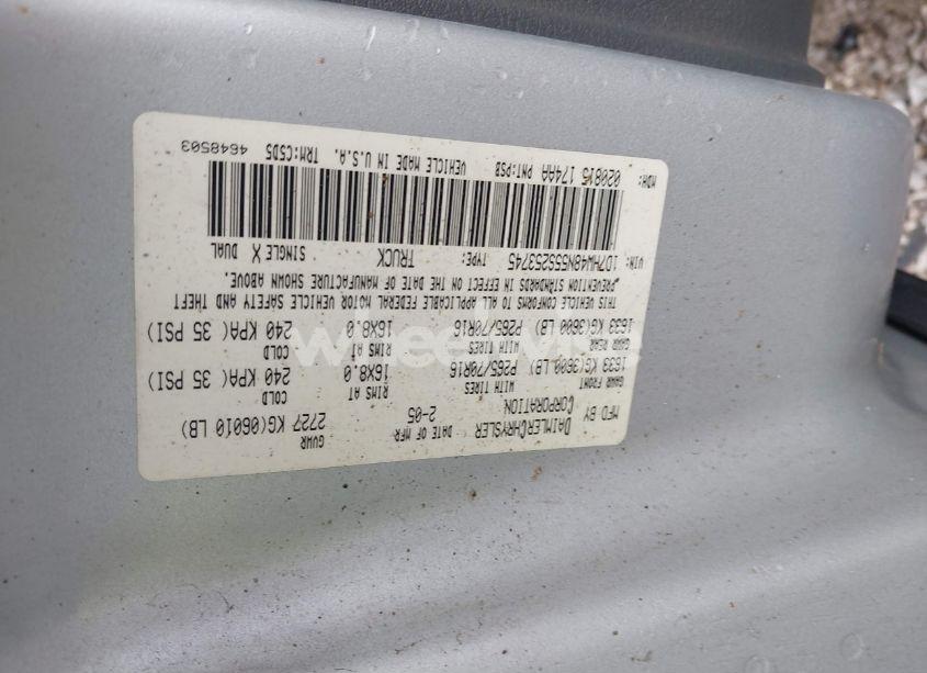 Photo 9 of 2005 Dodge Dakota SLT (VIN 1D7HW48N55S253745)