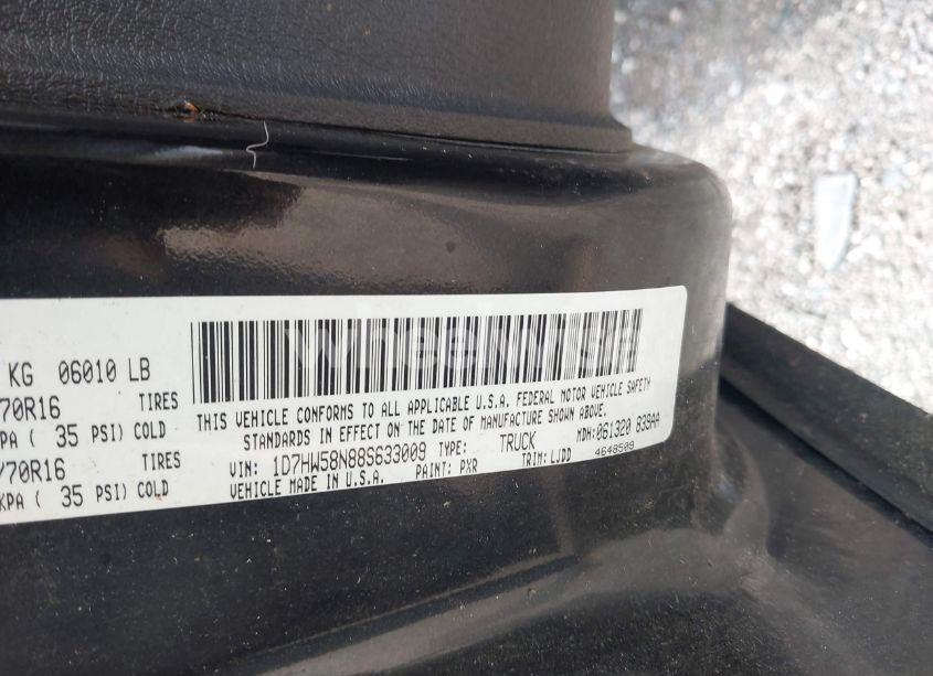 Photo 9 of 2008 Dodge Dakota LARAMIE (VIN 1D7HW58N88S633009)