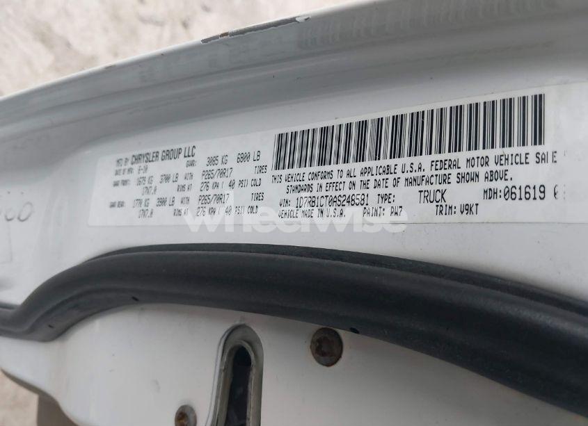 Photo 9 of 2010 Dodge Ram 1500 SLT/SPORT/TRX (VIN 1D7RB1CT0AS248581)