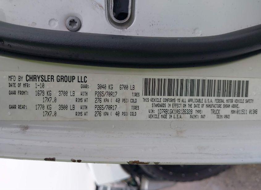 Photo 9 of 2010 Dodge Ram 1500 ST (VIN 1D7RB1GK1AS126328)