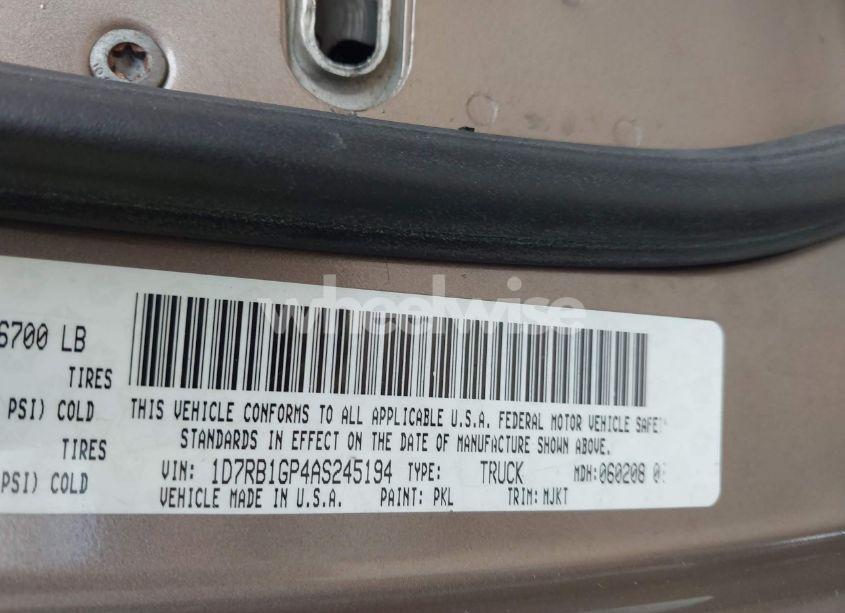 Photo 9 of 2010 Dodge Ram 1500 SLT/SPORT/TRX (VIN 1D7RB1GP4AS245194)