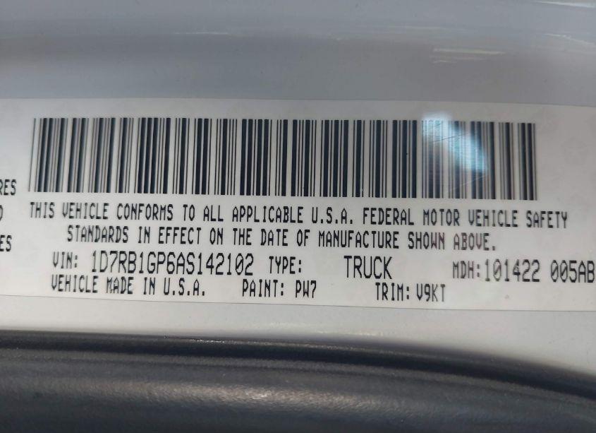 Photo 9 of 2010 Dodge Ram 1500 SLT/SPORT/TRX (VIN 1D7RB1GP6AS142102)