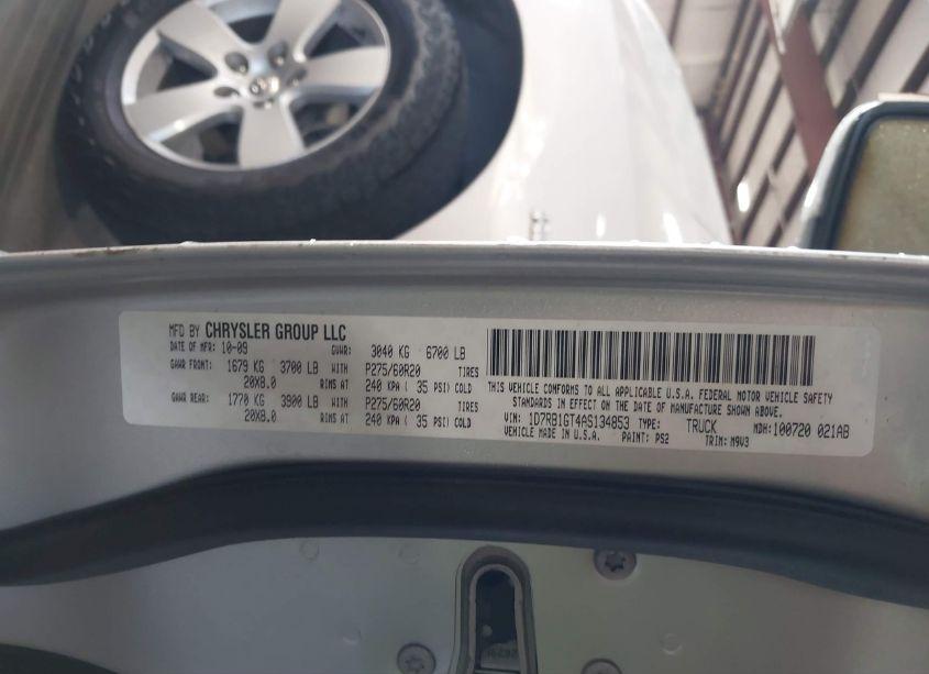 Photo 9 of 2010 Dodge Ram 1500 SLT/SPORT/TRX (VIN 1D7RB1GT4AS134853)