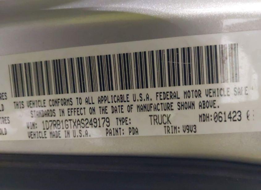Photo 9 of 2010 Dodge Ram 1500 SLT/SPORT/TRX (VIN 1D7RB1GTXAS249179)
