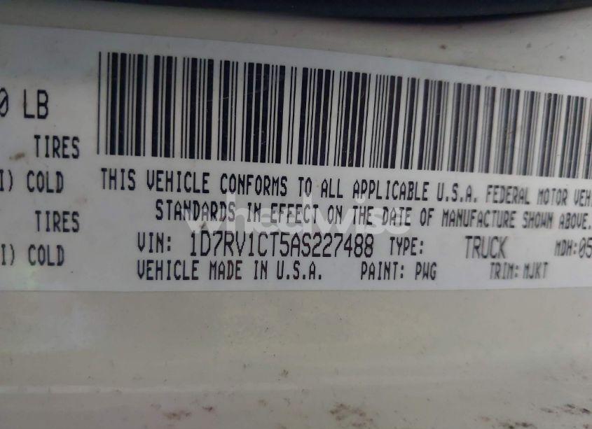 Photo 9 of 2010 Dodge Ram 1500 SLT/SPORT/TRX (VIN 1D7RV1CT5AS227488)