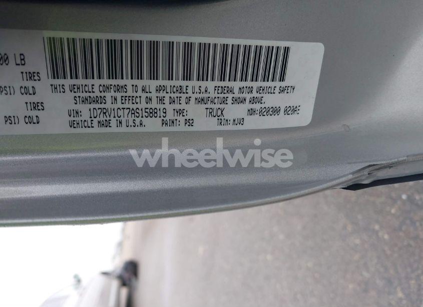 Photo 9 of 2010 Dodge Ram 1500 SLT/SPORT/TRX (VIN 1D7RV1CT7AS158819)
