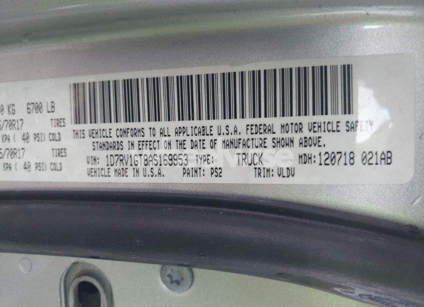 Photo 9 of 2010 Dodge Ram 1500 LARAMIE (VIN 1D7RV1GT8AS169953)