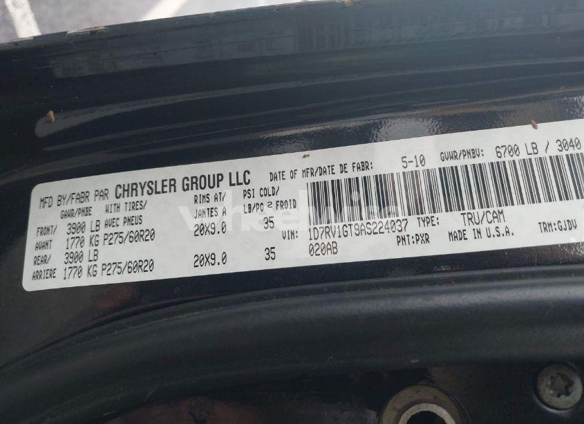 Photo 9 of 2010 Dodge Ram 1500 LARAMIE (VIN 1D7RV1GT9AS224037)