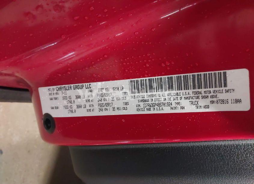 Photo 9 of 2011 Ram Dakota BIGHORN/LONESTAR (VIN 1D7RW3GP4BS701924)