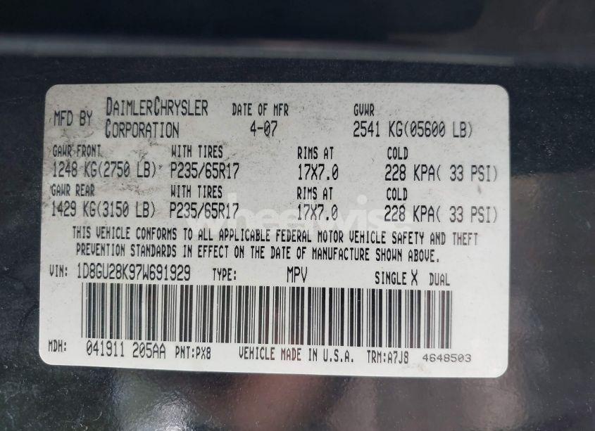 Photo 9 of 2007 Dodge Nitro SXT (VIN 1D8GU28K97W691929)