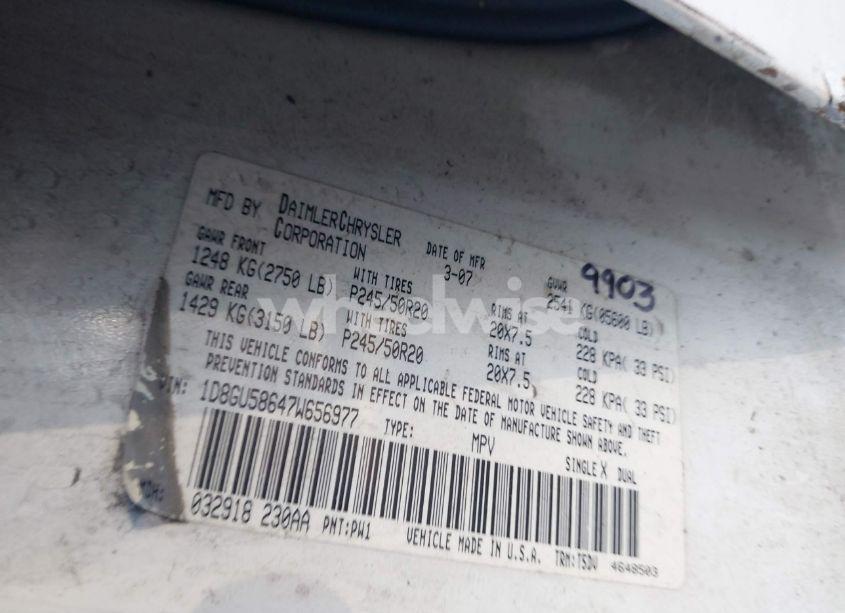 Photo 9 of 2007 Dodge Nitro SLT/RT (VIN 1D8GU58647W656977)