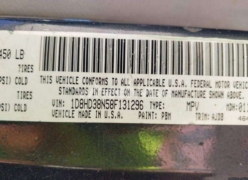 Photo 9 of 2008 Dodge Durango SXT (VIN 1D8HD38N58F131296)