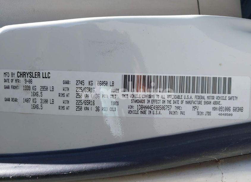 Photo 9 of 2009 Dodge Grand CARAVAN SE (VIN 1D8HN44E49B506757)