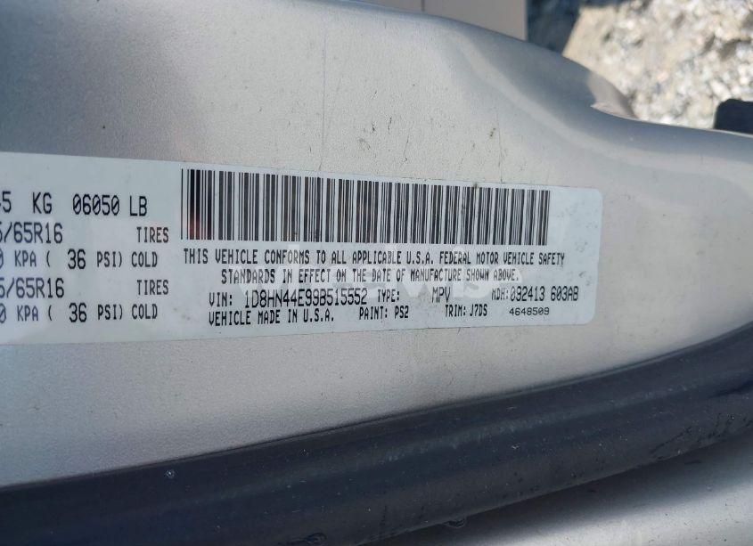 Photo 9 of 2009 Dodge Grand CARAVAN SE (VIN 1D8HN44E99B515552)