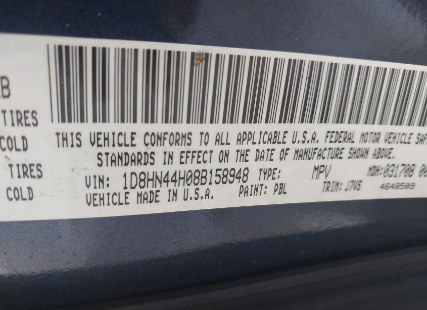 Photo 9 of 2008 Dodge Grand CARAVAN SE (VIN 1D8HN44H08B158948)