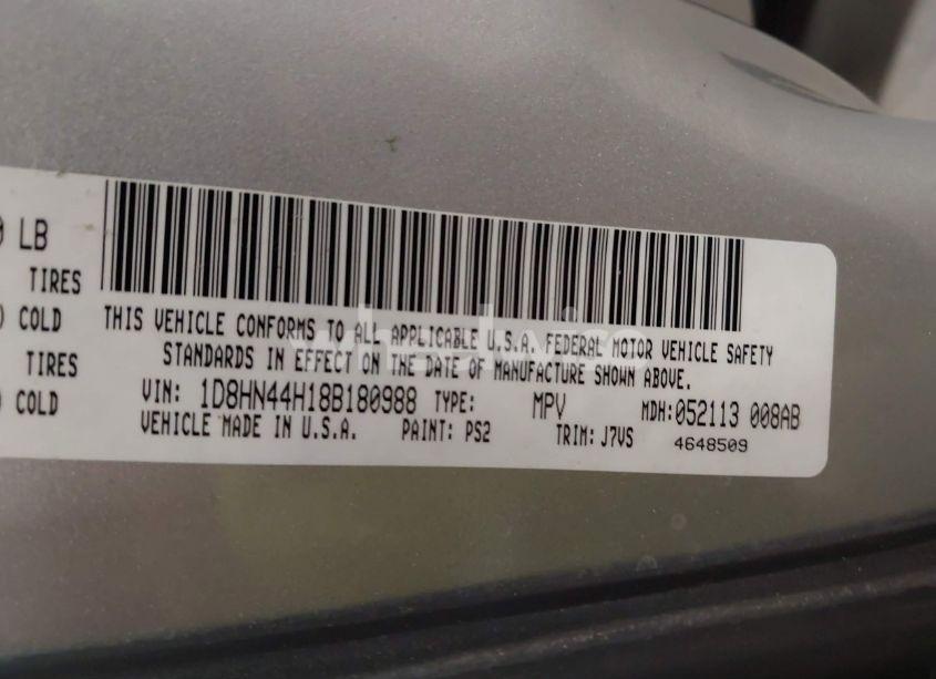 Photo 9 of 2008 Dodge Grand CARAVAN SE (VIN 1D8HN44H18B180988)