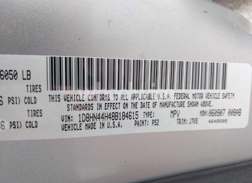 Photo 9 of 2008 Dodge Grand CARAVAN SE (VIN 1D8HN44H48B184615)