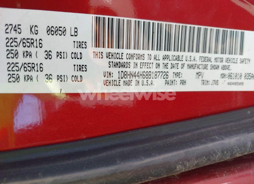 Photo 9 of 2008 Dodge Grand CARAVAN SE (VIN 1D8HN44H68B187726)