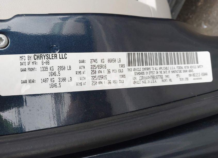 Photo 9 of 2008 Dodge Grand CARAVAN SE (VIN 1D8HN44H78B187766)