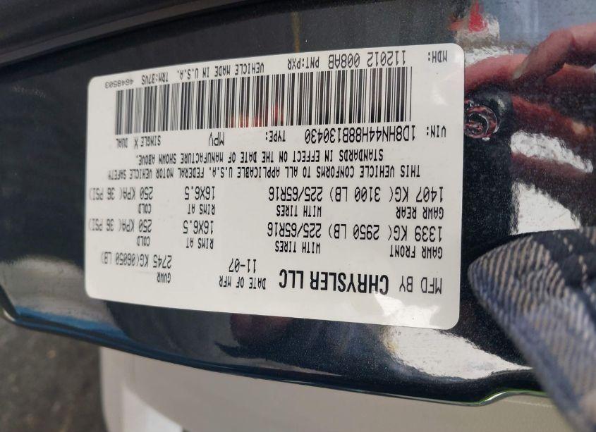 Photo 9 of 2008 Dodge Grand CARAVAN SE (VIN 1D8HN44H88B130430)