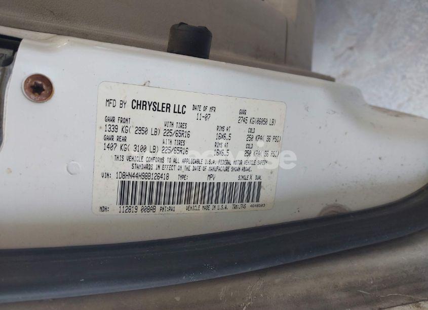 Photo 9 of 2008 Dodge Grand CARAVAN SE (VIN 1D8HN44H98B126418)