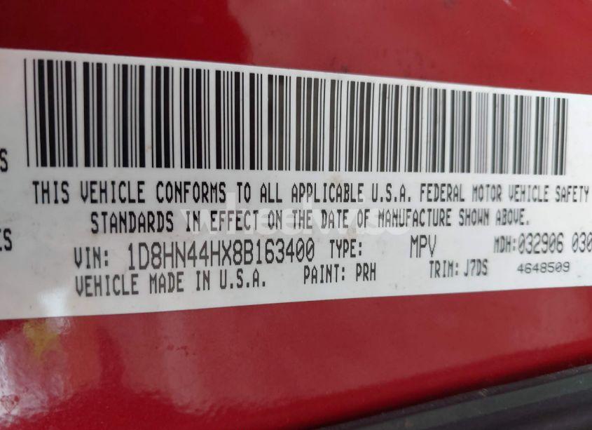 Photo 9 of 2008 Dodge Grand CARAVAN SE (VIN 1D8HN44HX8B163400)